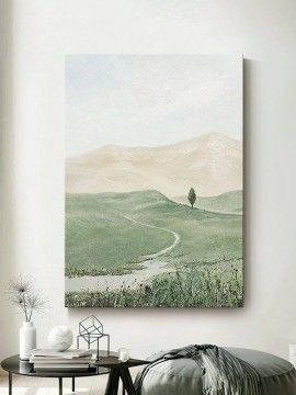 abstrakte landschaft berge baum wandkunst minimalismus Ölgemälde